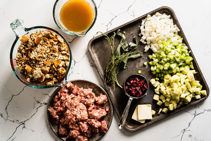 sausage apple cranberry stuffing ingredients