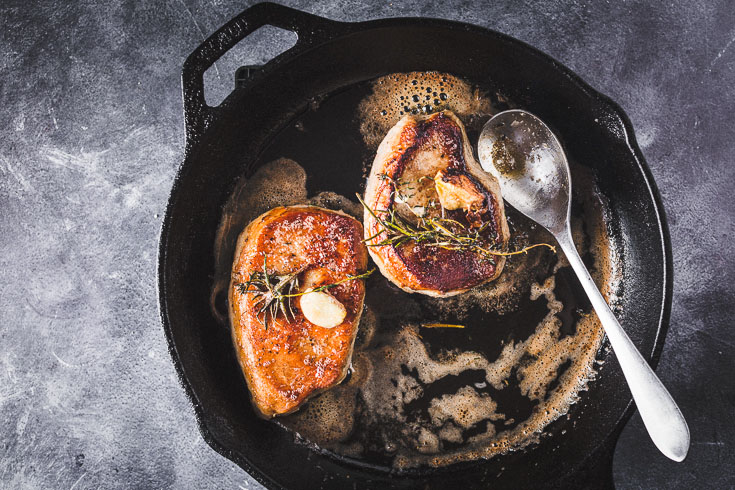 seared sous vide pork chops