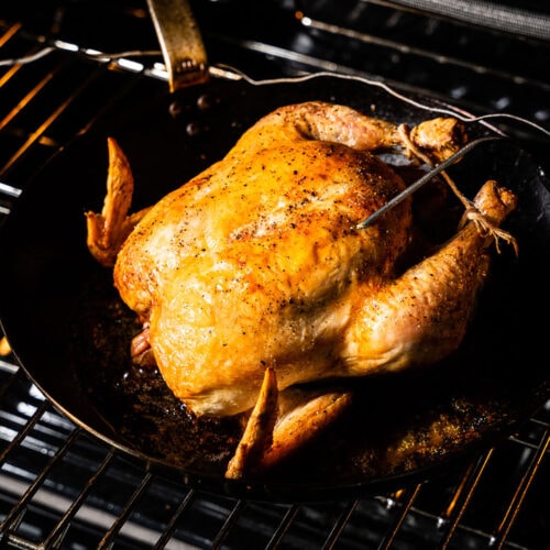 simple roast chicken in oven vertical
