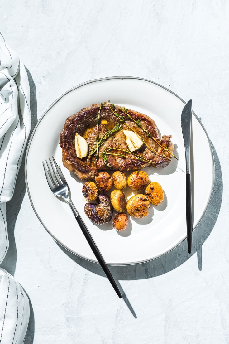 Ribeye Steaks in a Cast Iron Skillet - The Salted Potato from Renée Robinson