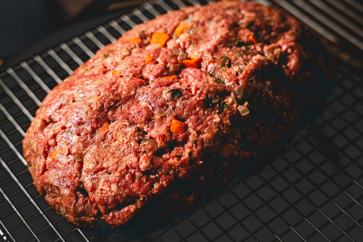 smoked meatloaf uncooked horizontal