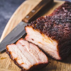 smoked pork belly slice horizontal