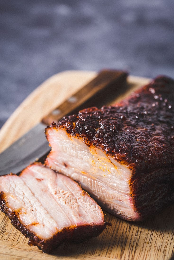 Sweet and Slightly Spicy Smoked Pork Belly Recipe