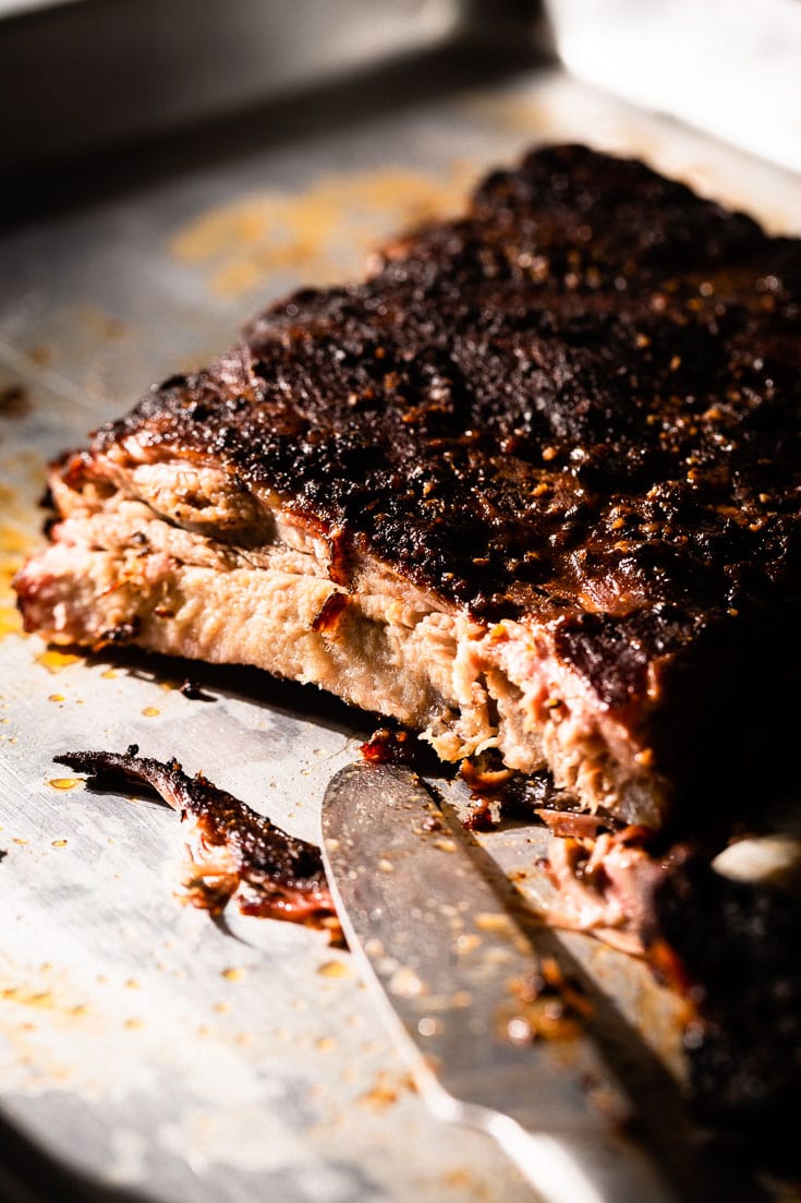 Costillas de cerdo ahumadas cortadas sin hueso