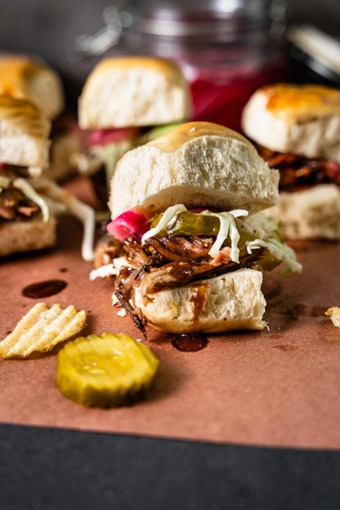 smoked pulled lamb shoulder sliders