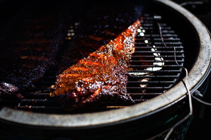 smoked ribs in smoker