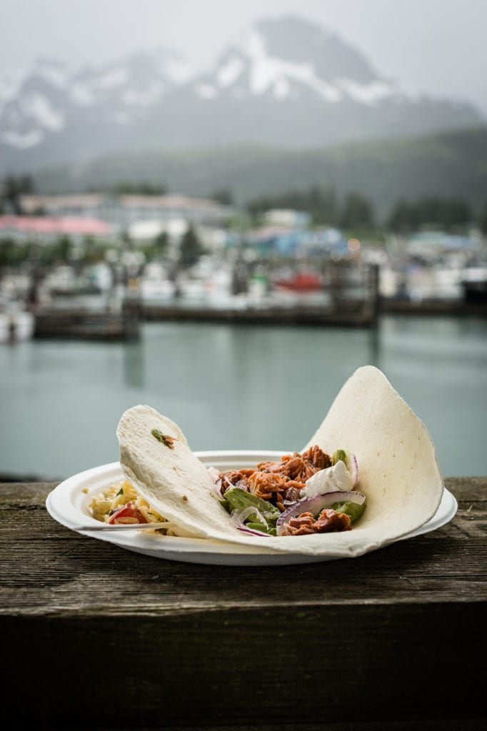 smoked samon tacos in cardova harbor