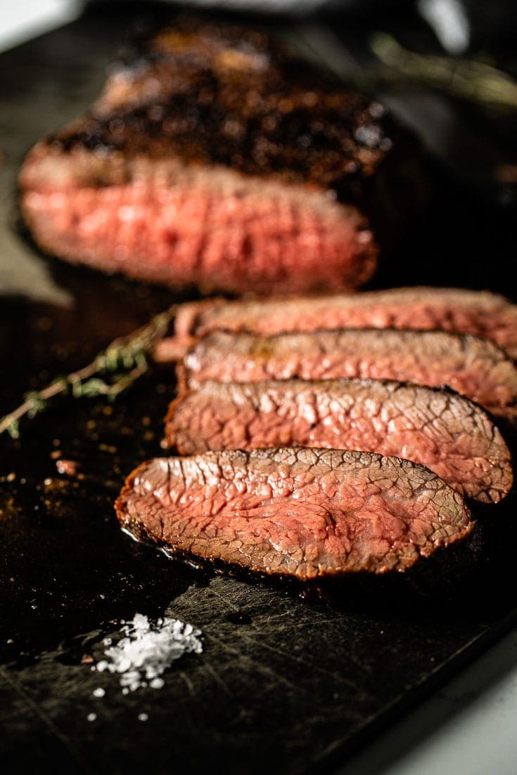 smoked tri tip on cutting board 1