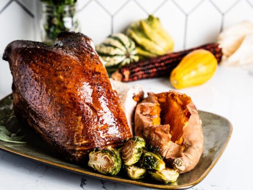 Smoked Brown Sugar Turkey with a Sweet Bourbon Glaze