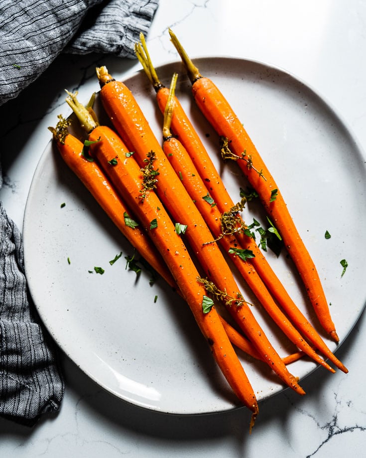 Sous Vide Carrots on Plate