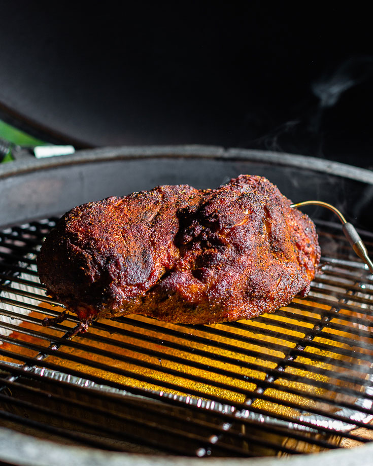 sous vide pork shoulder in smoker