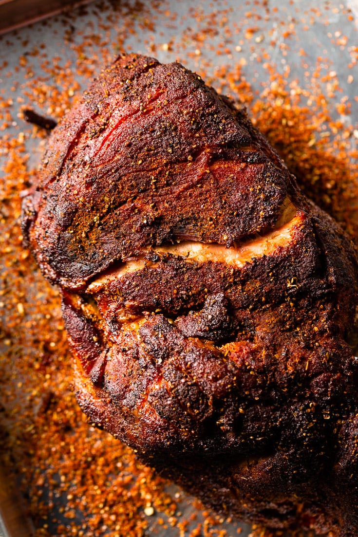 sous vide pork shoulder smoked overhead 2