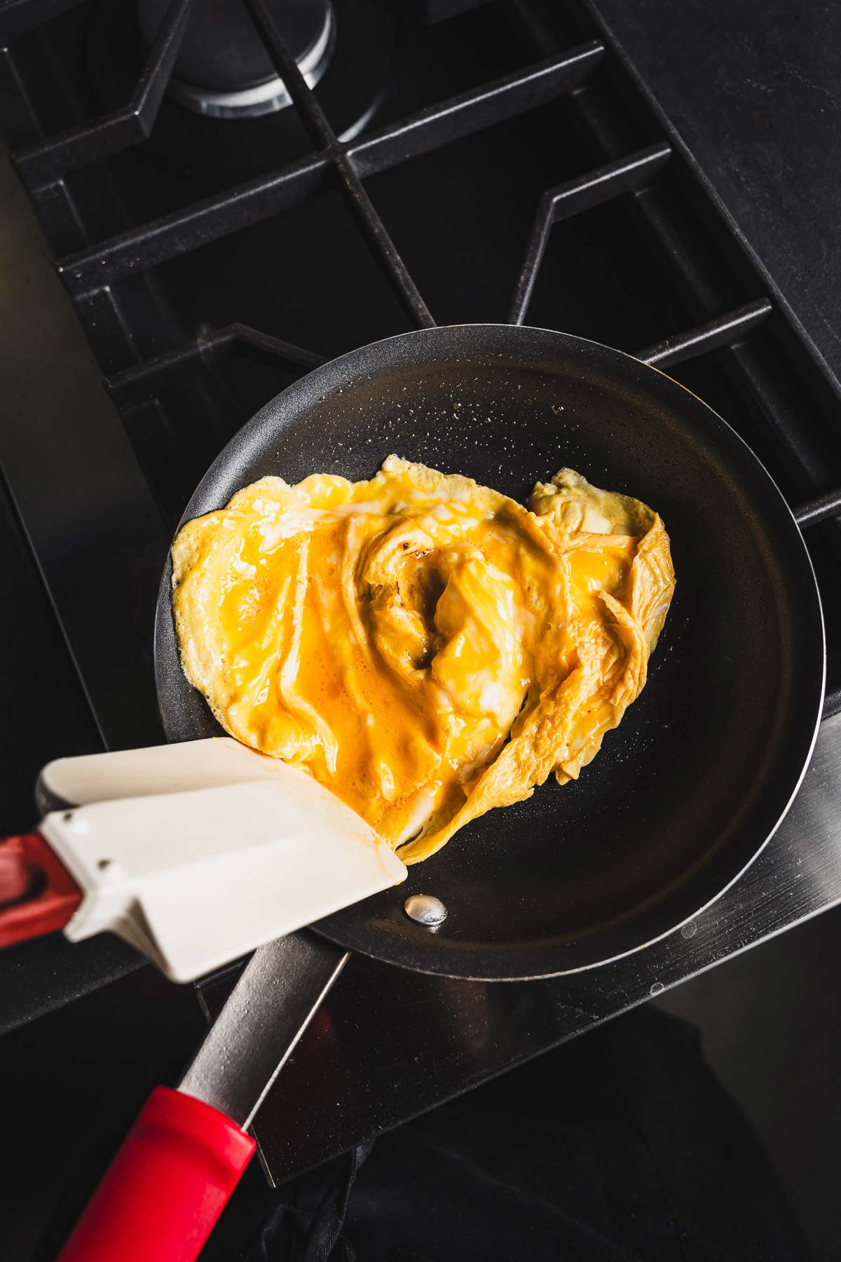 step 4 - eggs in skillet - smoked salmon scrambled eggs