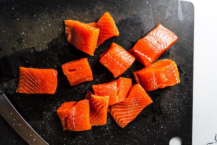 wild alaskan salmon for deep frying